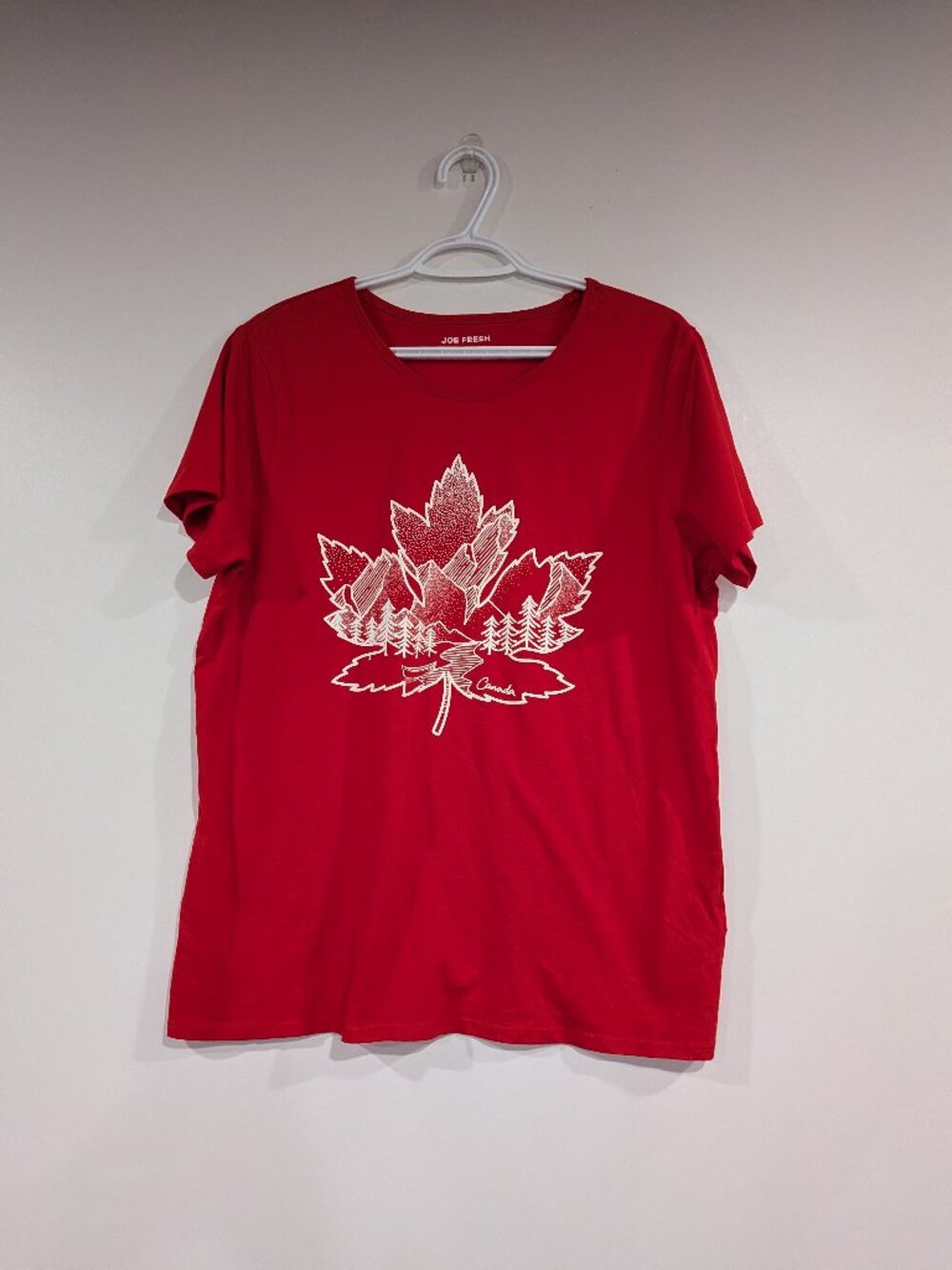 Joe Fresh Maple Leaf Canada Graphic Tee Red White Size XL
